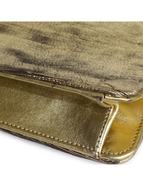 Pochette CHRISTIAN LACROIX cuir et soie doré