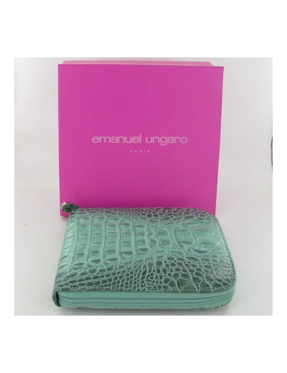 Pochette cuir façon croco EMANUEL UNGARO