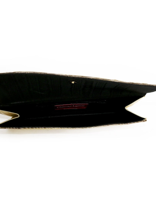 Pochette CHRISTIAN LACROIX cuir et soie doré