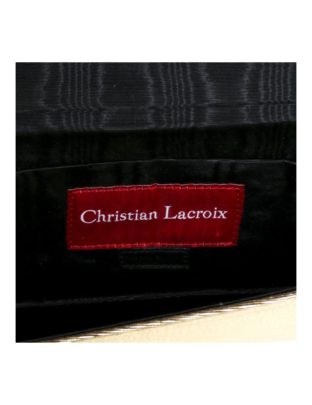 Pochette CHRISTIAN LACROIX cuir et soie doré