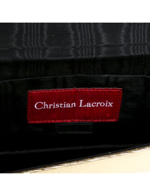 Pochette CHRISTIAN LACROIX cuir et soie doré
