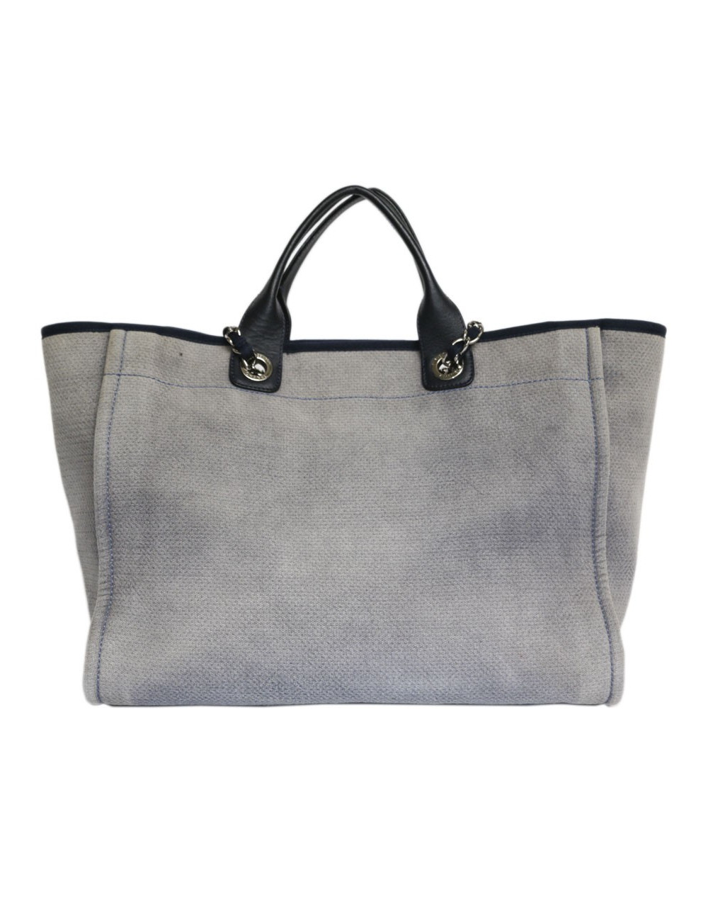 Deauville canvas CHANEL bag grey blue
