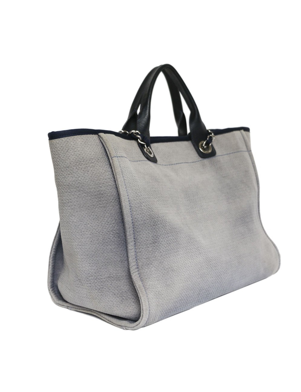 Deauville canvas CHANEL bag grey blue
