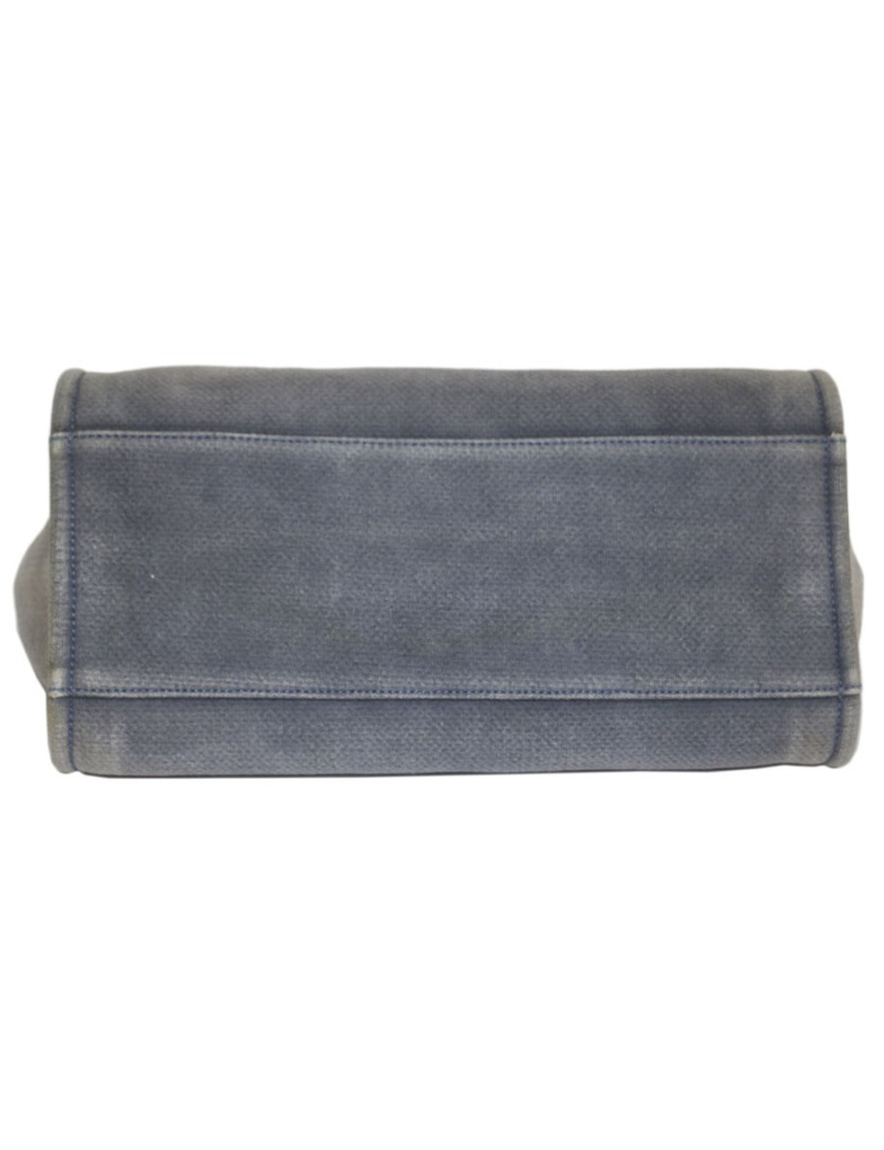 Sac Deauville CHANEL toile gris bleu
