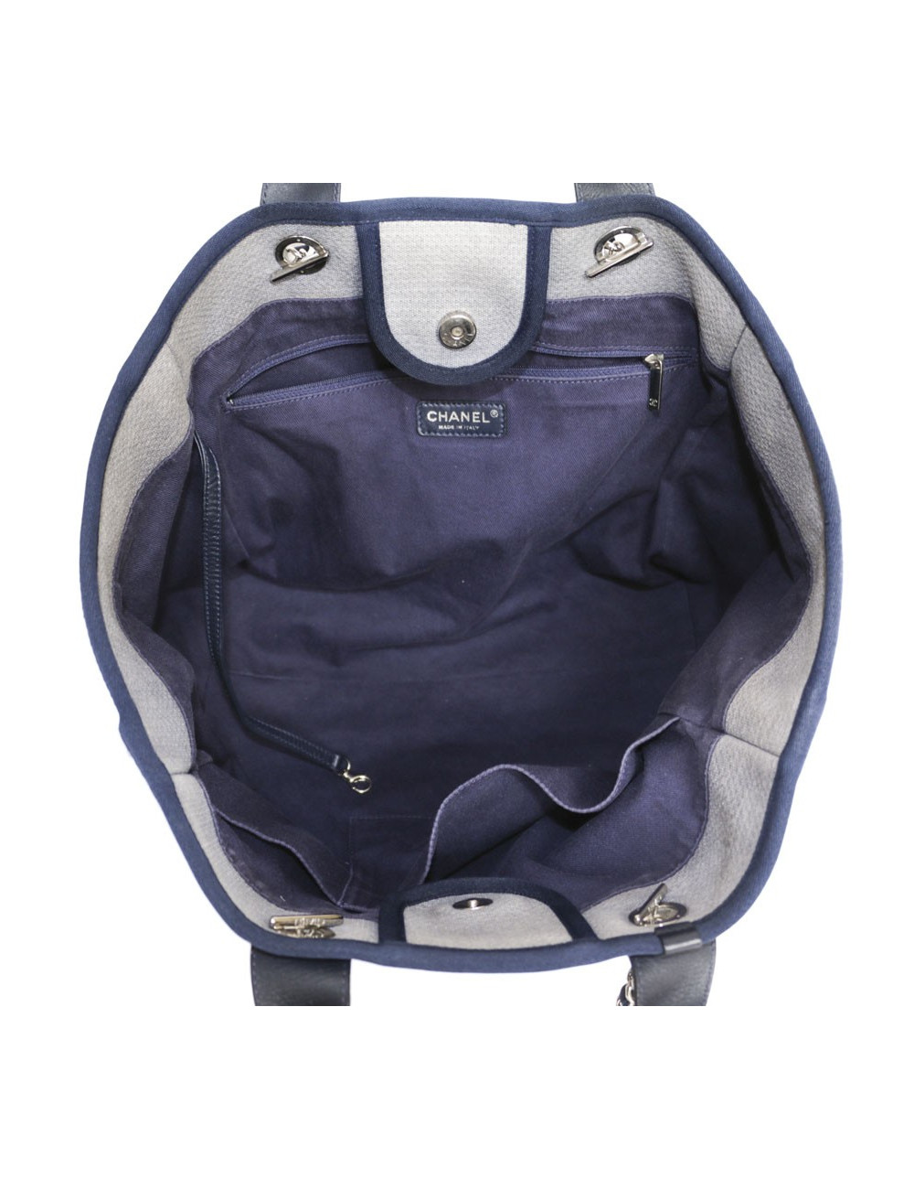 Deauville canvas CHANEL bag grey blue