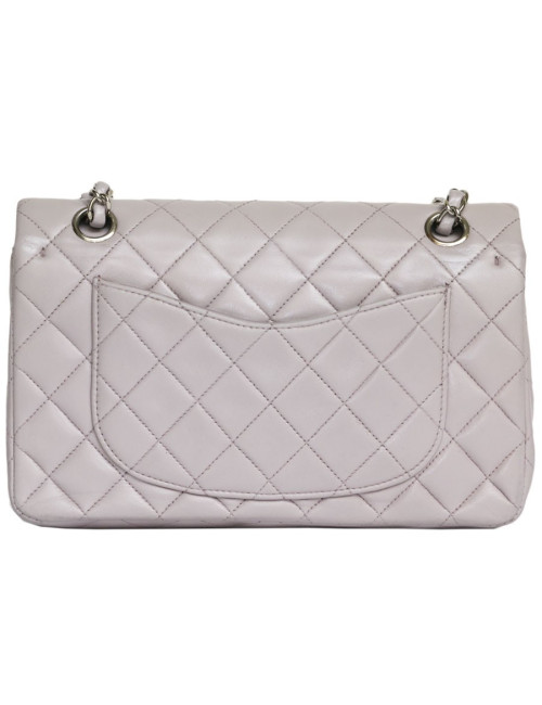 Sac timeless CHANEL cuir d'agneau mauve