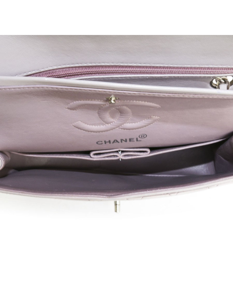 Timeless CHANEL purple lambskin bag
