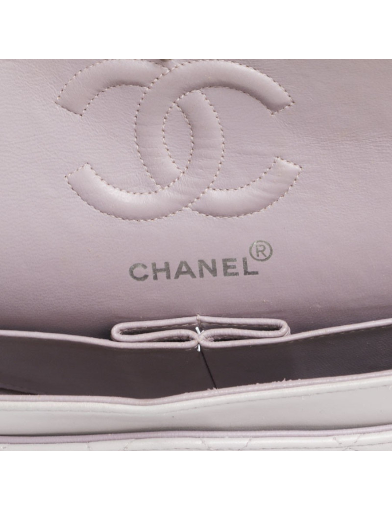 Sac timeless CHANEL cuir d'agneau mauve