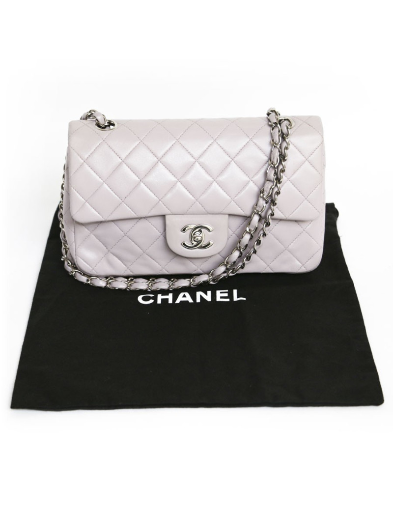 Timeless CHANEL purple lambskin bag