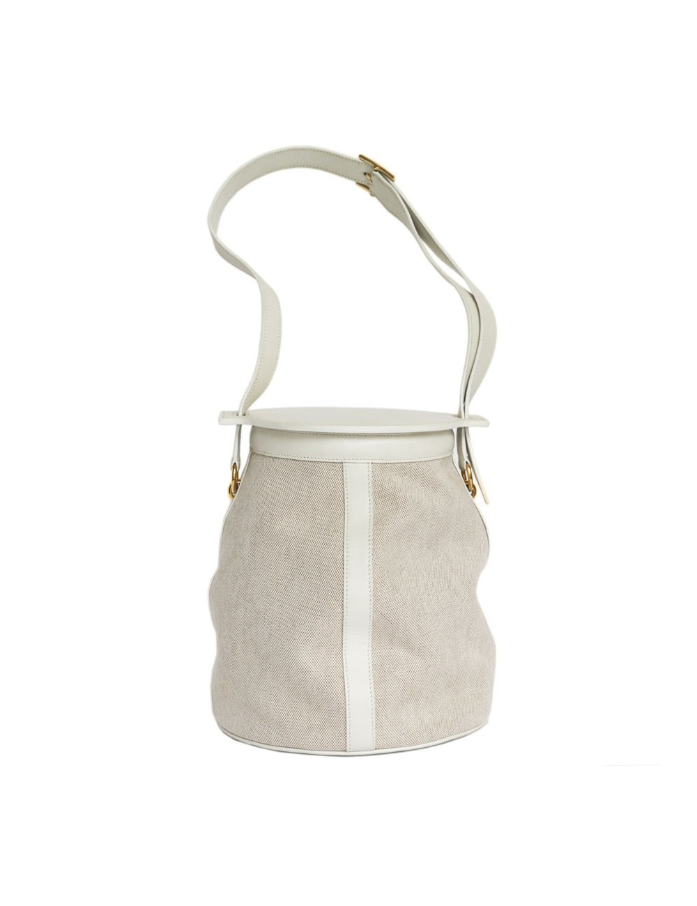 Sac Farming  HERMES toile H et togo blanc