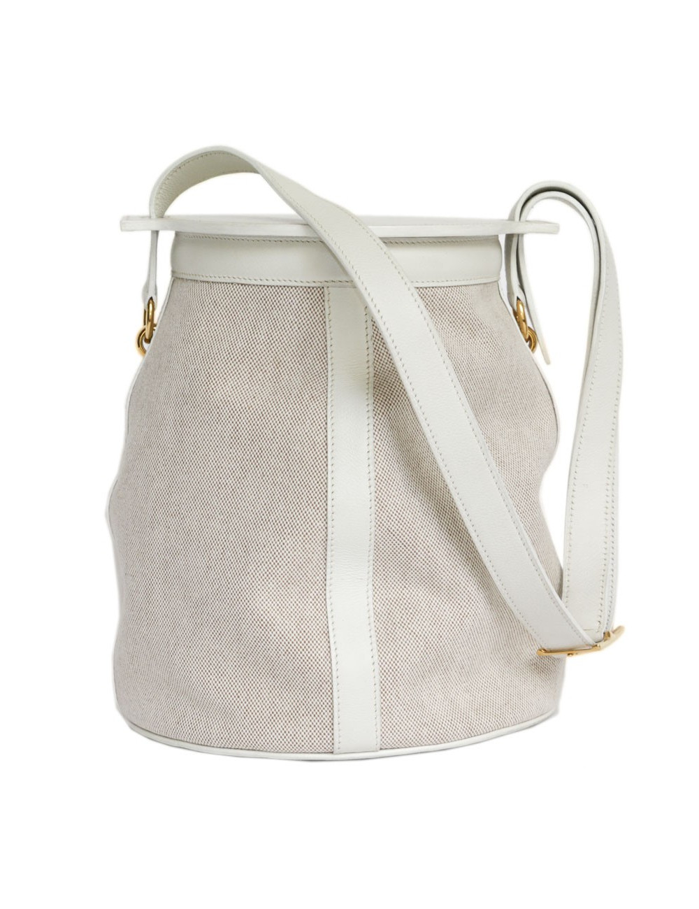 Sac Farming  HERMES toile H et togo blanc