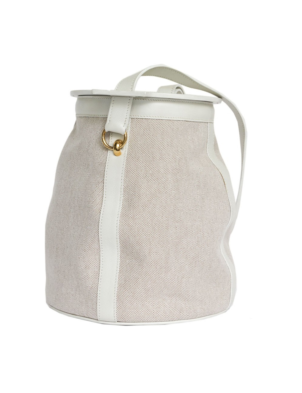Sac Farming  HERMES toile H et togo blanc