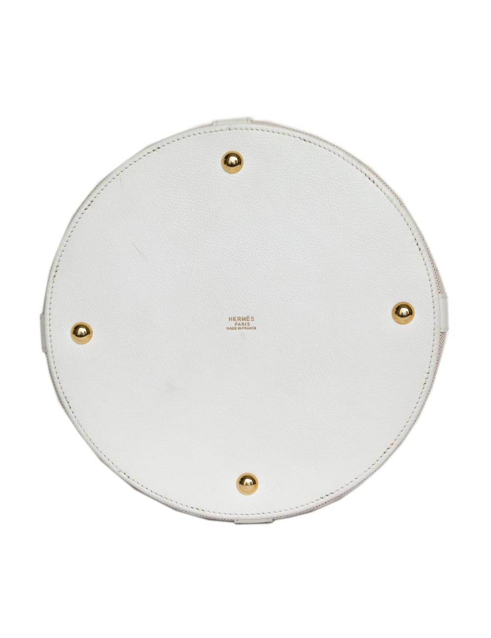 Sac Farming  HERMES toile H et togo blanc