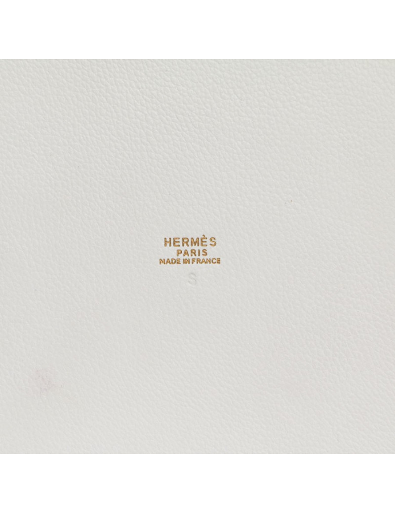 Bag Farming HERMES white togo and canvas: