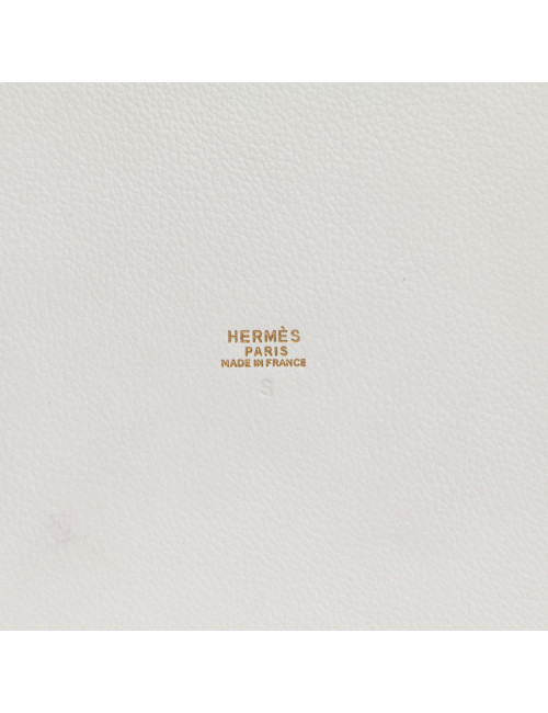 Sac Farming  HERMES toile H et togo blanc