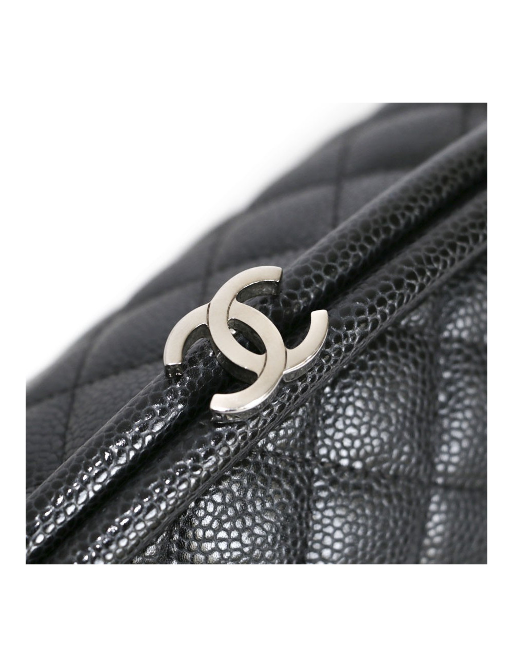 Pochette CHANEL cuir caviar noir