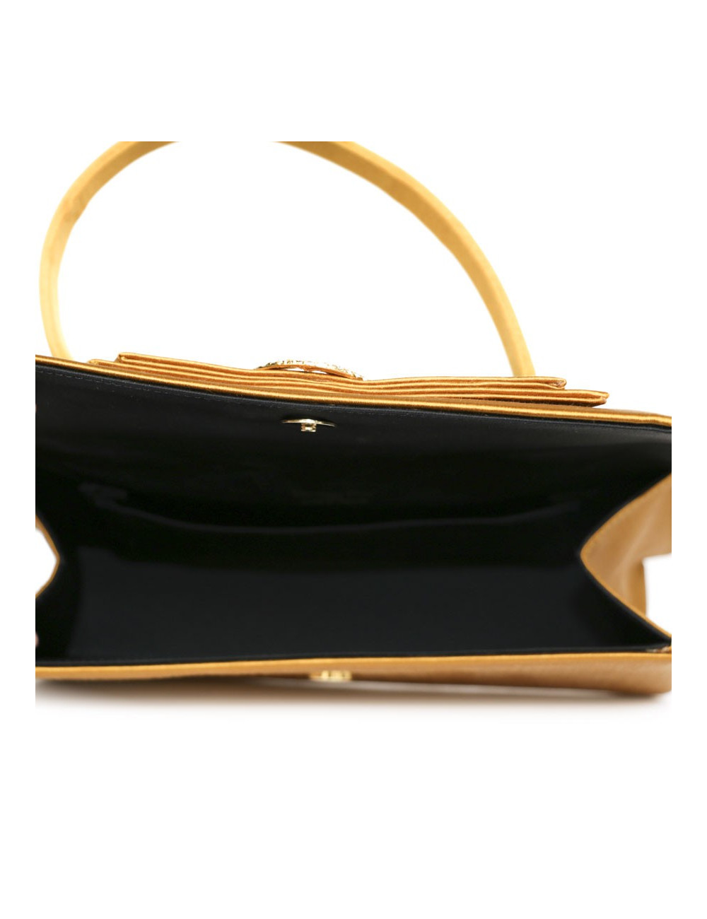 Mini sac CHRISTIAN DIOR en satin de soie jaune