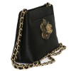 CHANEL Set evening bag in black satin with earrings and ring