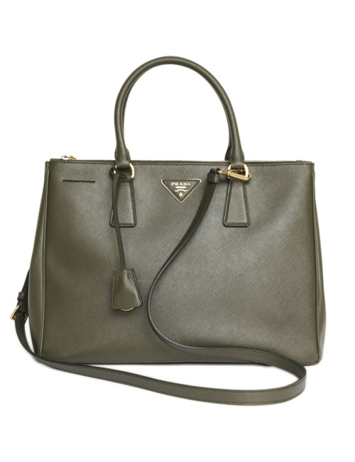 Sac 'Soffiano' PRADA cuir vert kaki