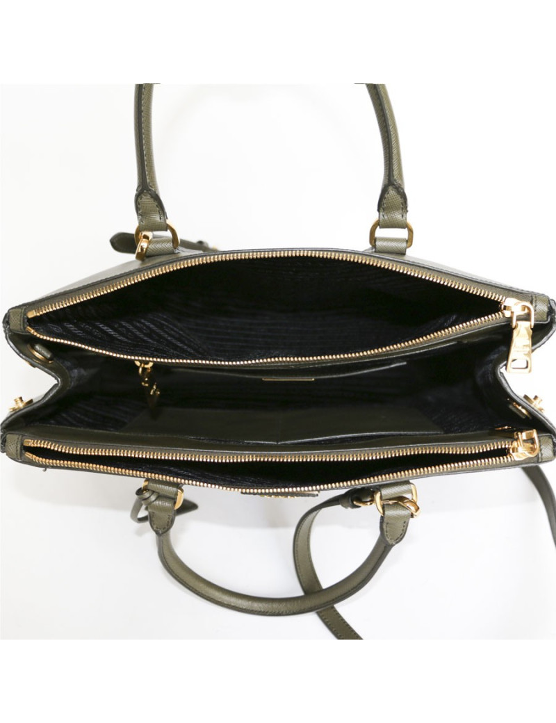 'Soffiano' Green Khaki leather PRADA bag