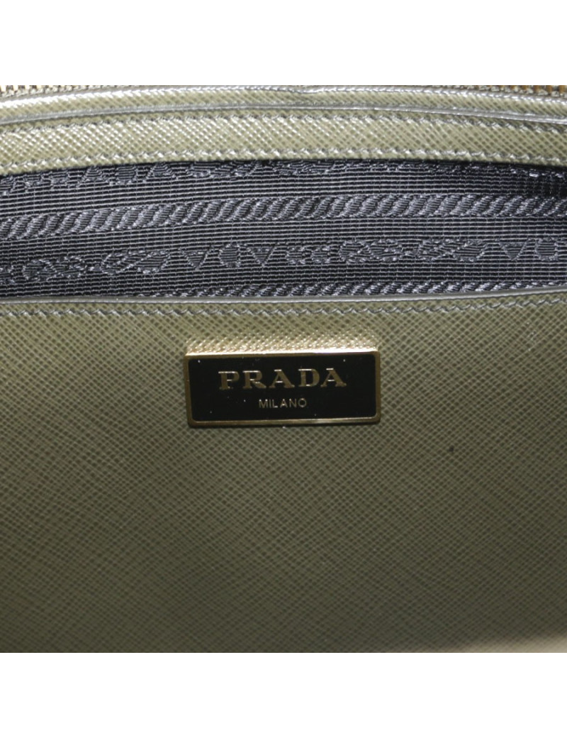 'Soffiano' Green Khaki leather PRADA bag