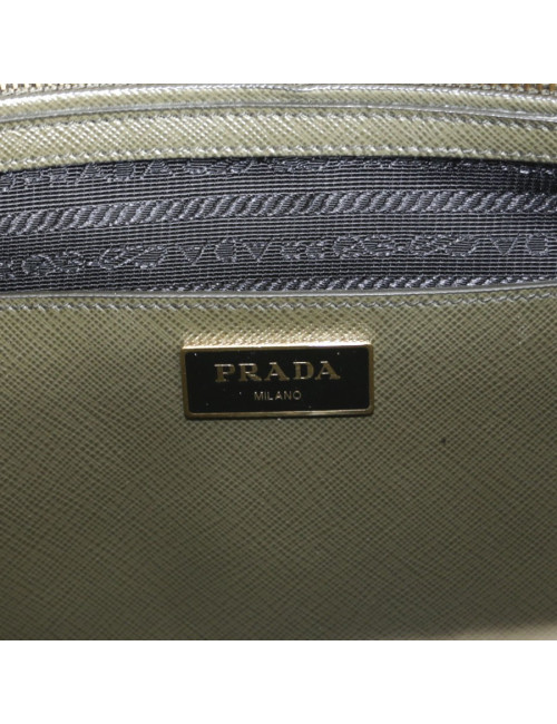 Sac 'Soffiano' PRADA cuir vert kaki