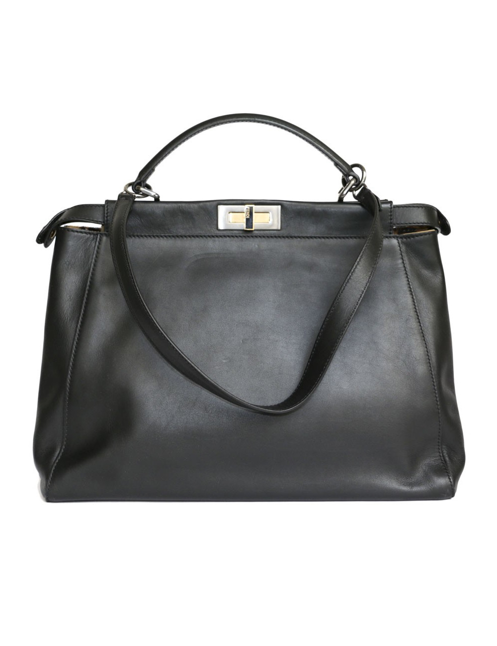 Sac Peekaboo FENDI cuir d'agneau noir