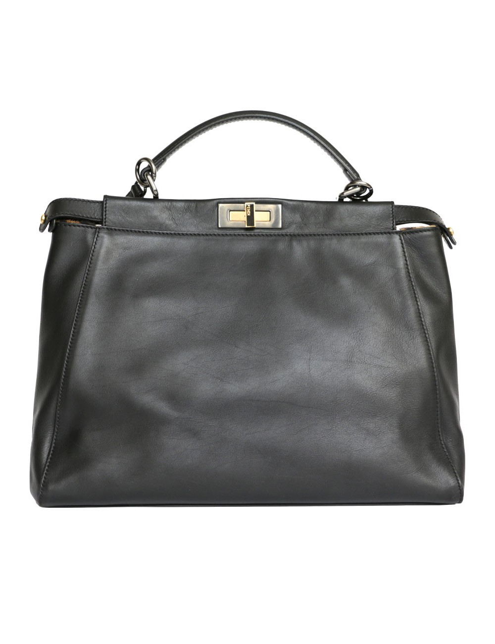 Sac Peekaboo FENDI cuir d'agneau noir