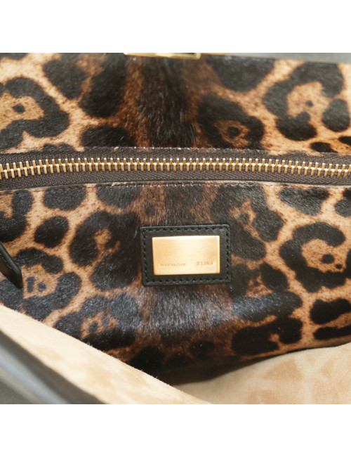 Sac Peekaboo FENDI cuir d'agneau noir