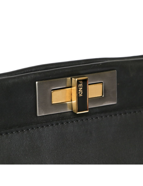 Sac Peekaboo FENDI cuir d'agneau noir