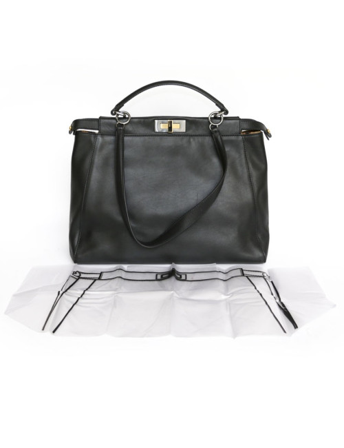Sac Peekaboo FENDI cuir d'agneau noir