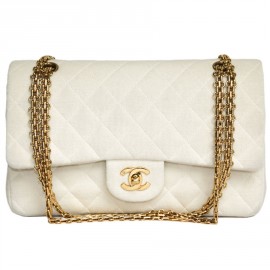 Timeless CHANEL bag in off-white jersey