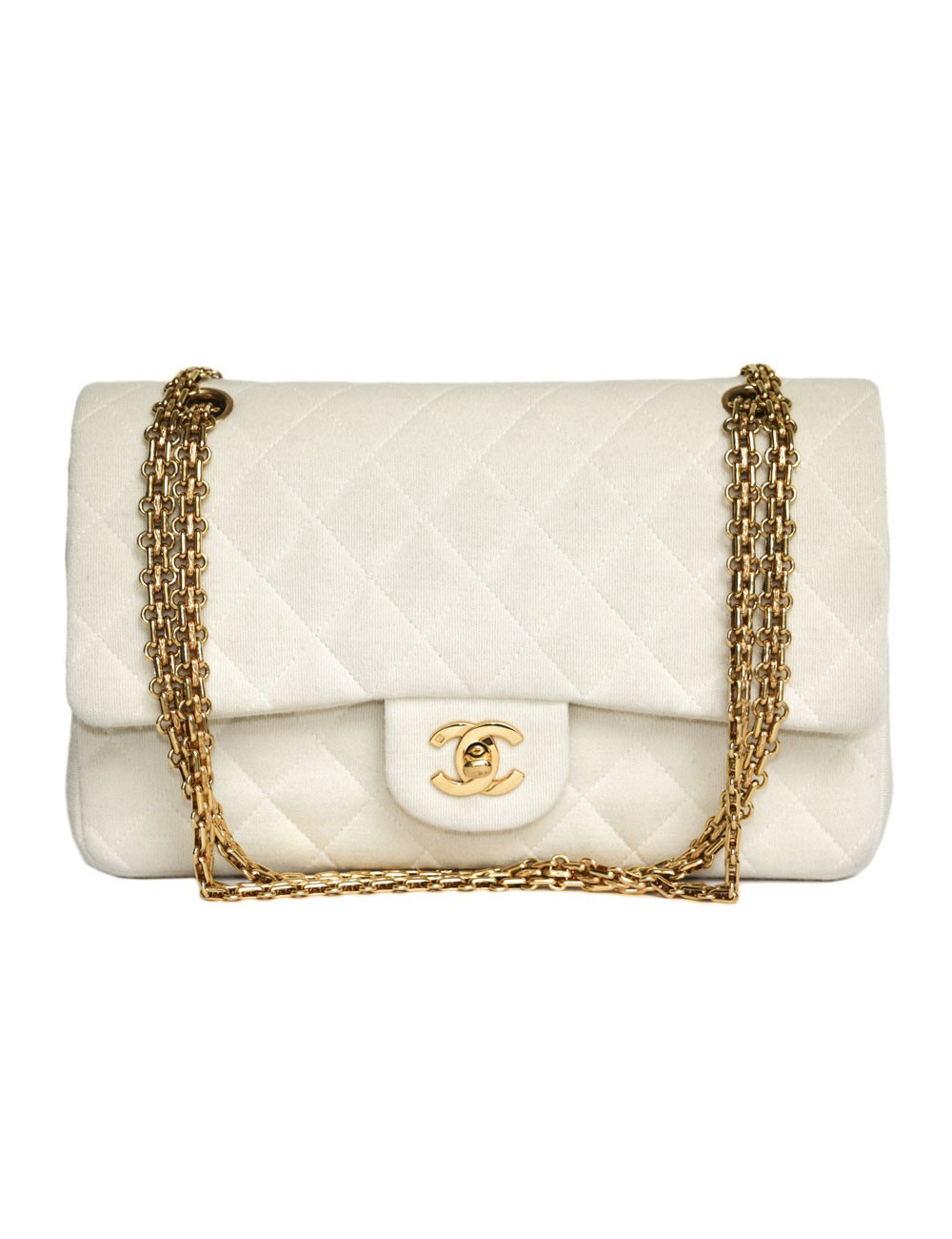 Sac Timeless CHANEL en jersey écru