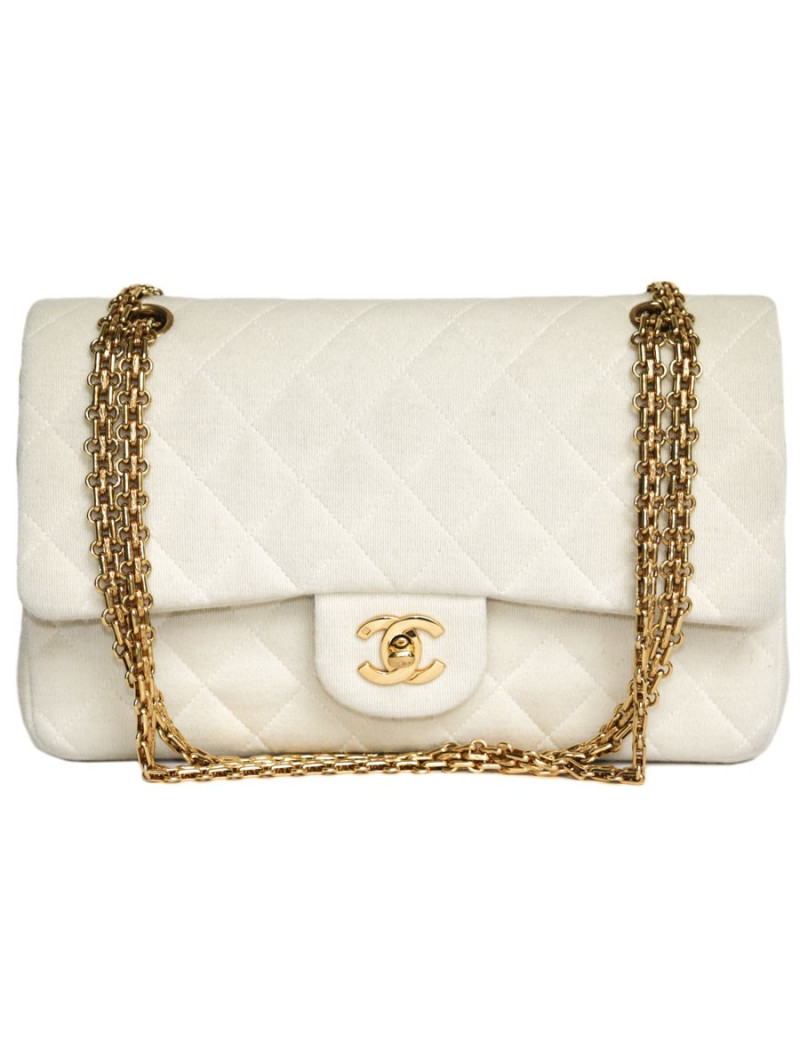 Sac Timeless CHANEL en jersey écru
