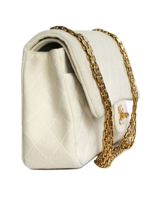 Sac Timeless CHANEL en jersey écru