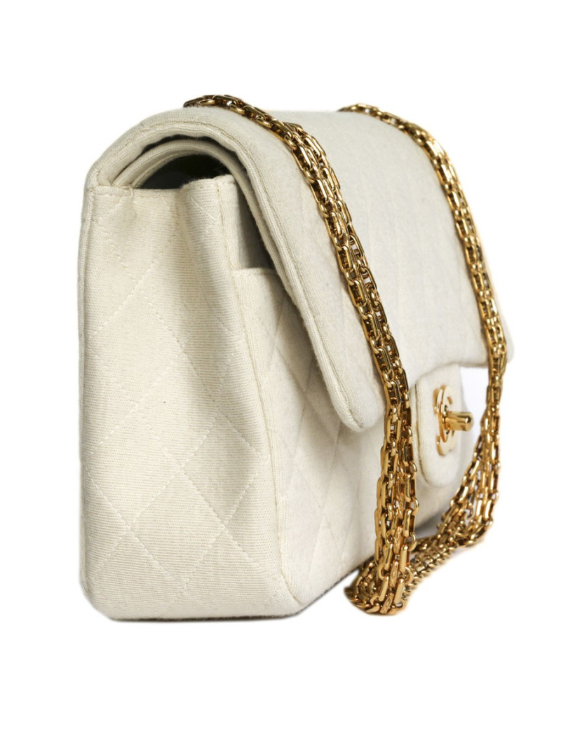 Sac Timeless CHANEL en jersey écru