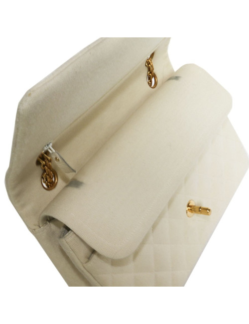 Sac Timeless CHANEL en jersey écru