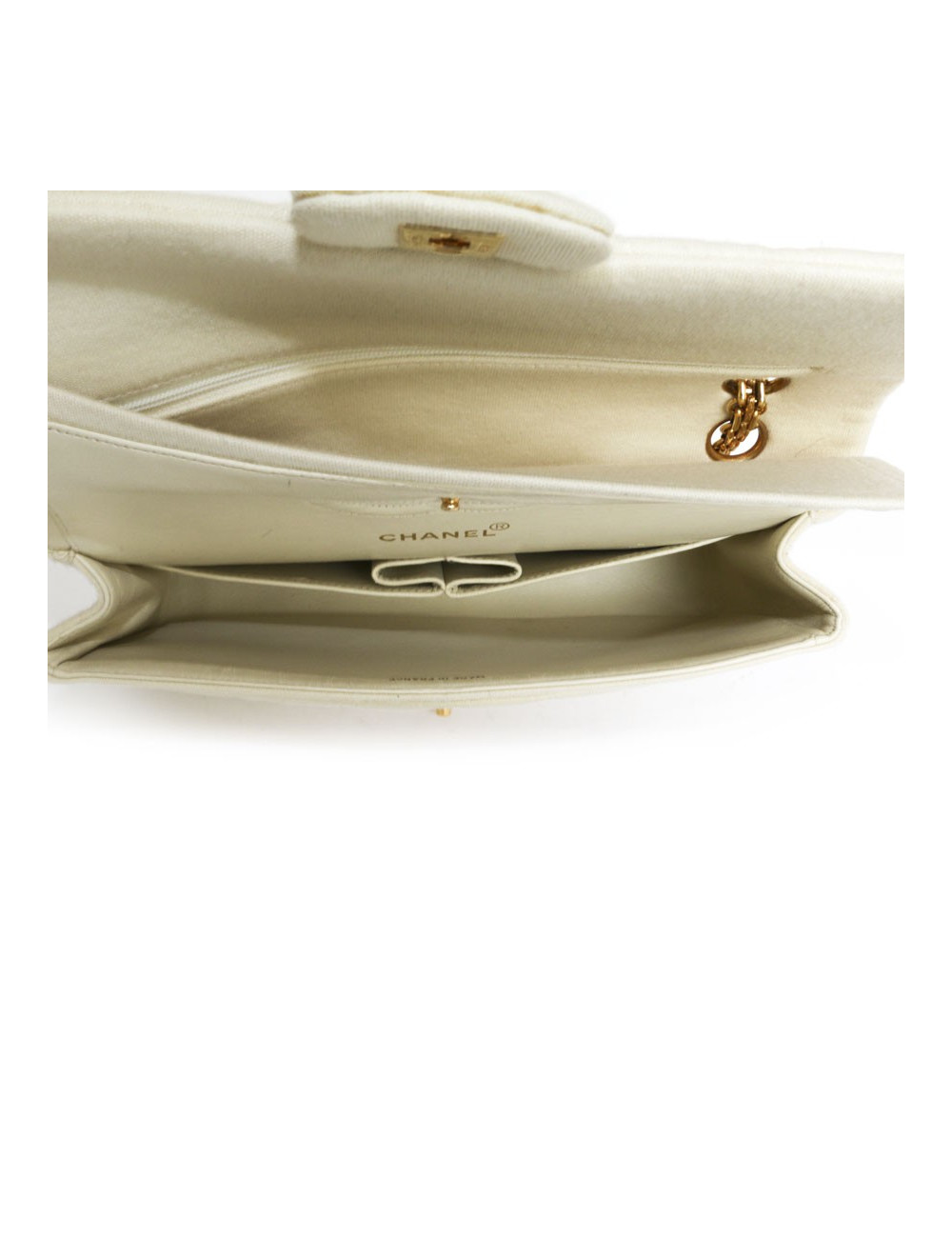 Sac Timeless CHANEL en jersey écru