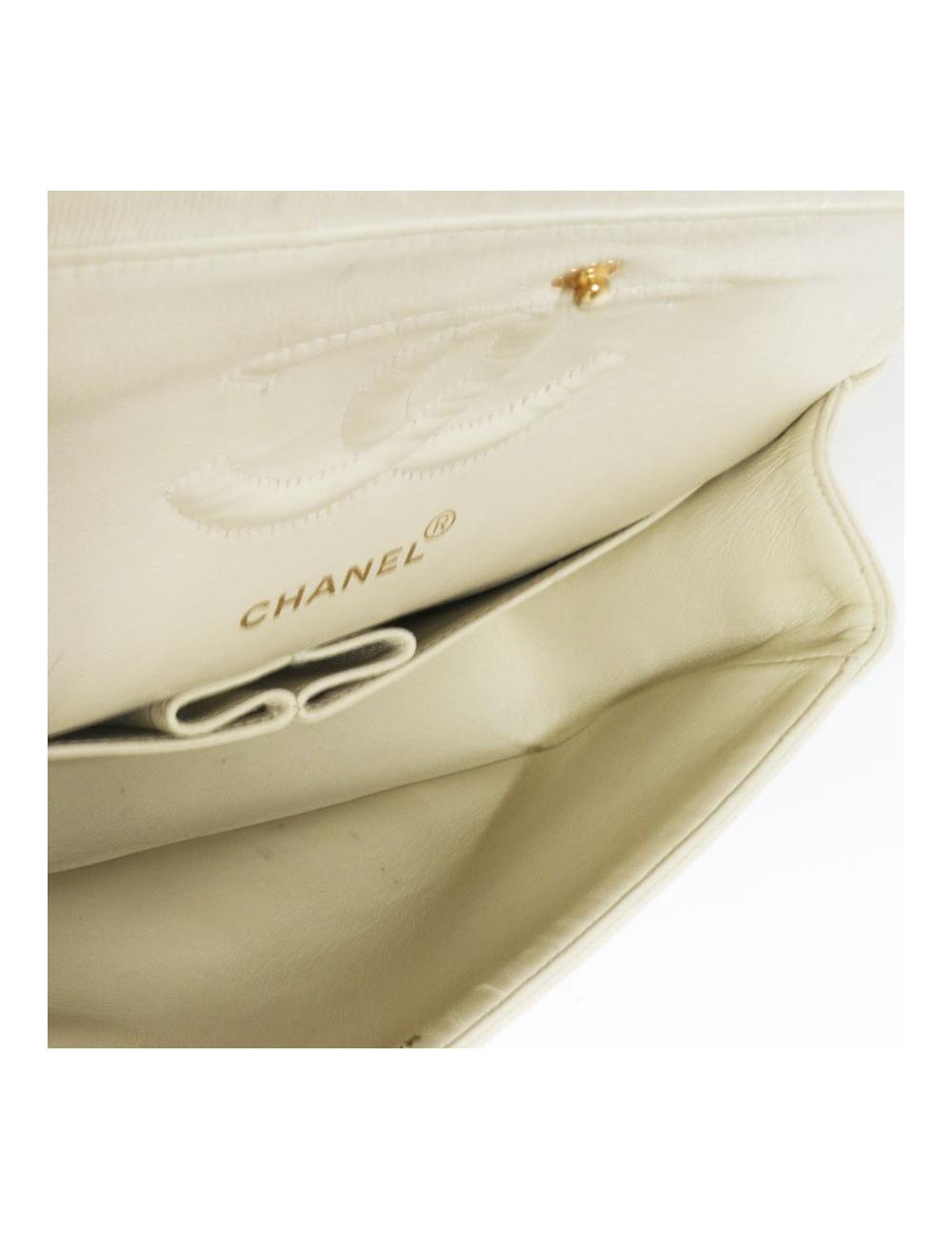 Sac Timeless CHANEL en jersey écru