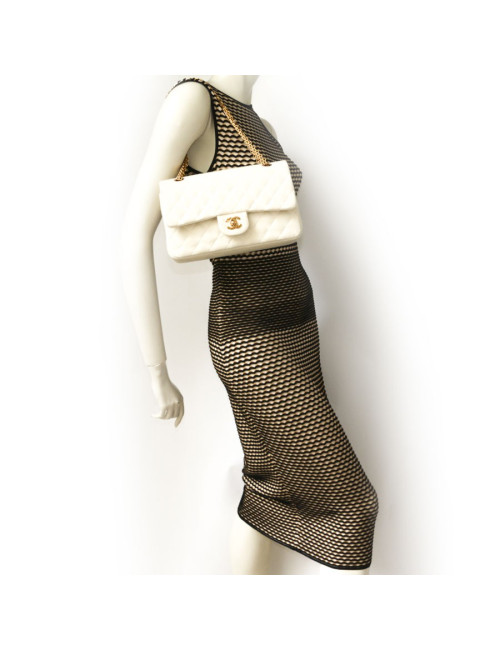 Sac Timeless CHANEL en jersey écru