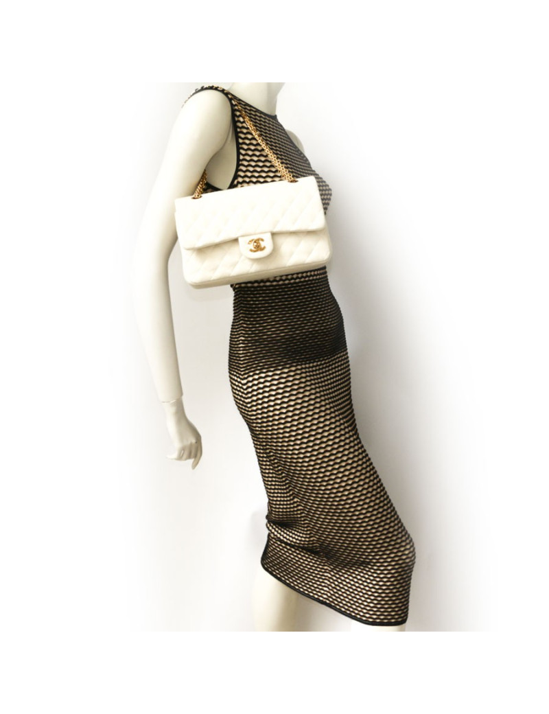 Sac Timeless CHANEL en jersey écru