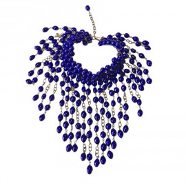 Necklace MARGUERITE of VALOIS sewing in beads of sapphire glass