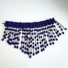 Necklace MARGUERITE of VALOIS sewing in beads of sapphire glass