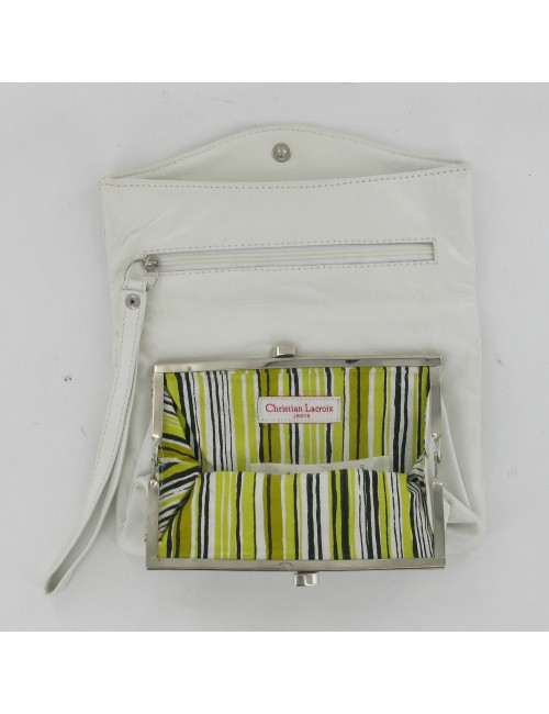 Pochette en cuir brodé CHRISTIAN LACROIX