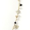 Necklace CHANEL gold chain, black and Pearly beads, Camellia in email