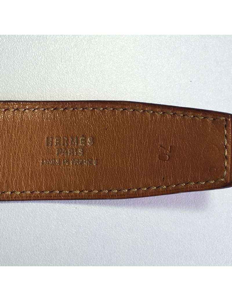 Belt HERMES kelly Courchevel raspberry leather