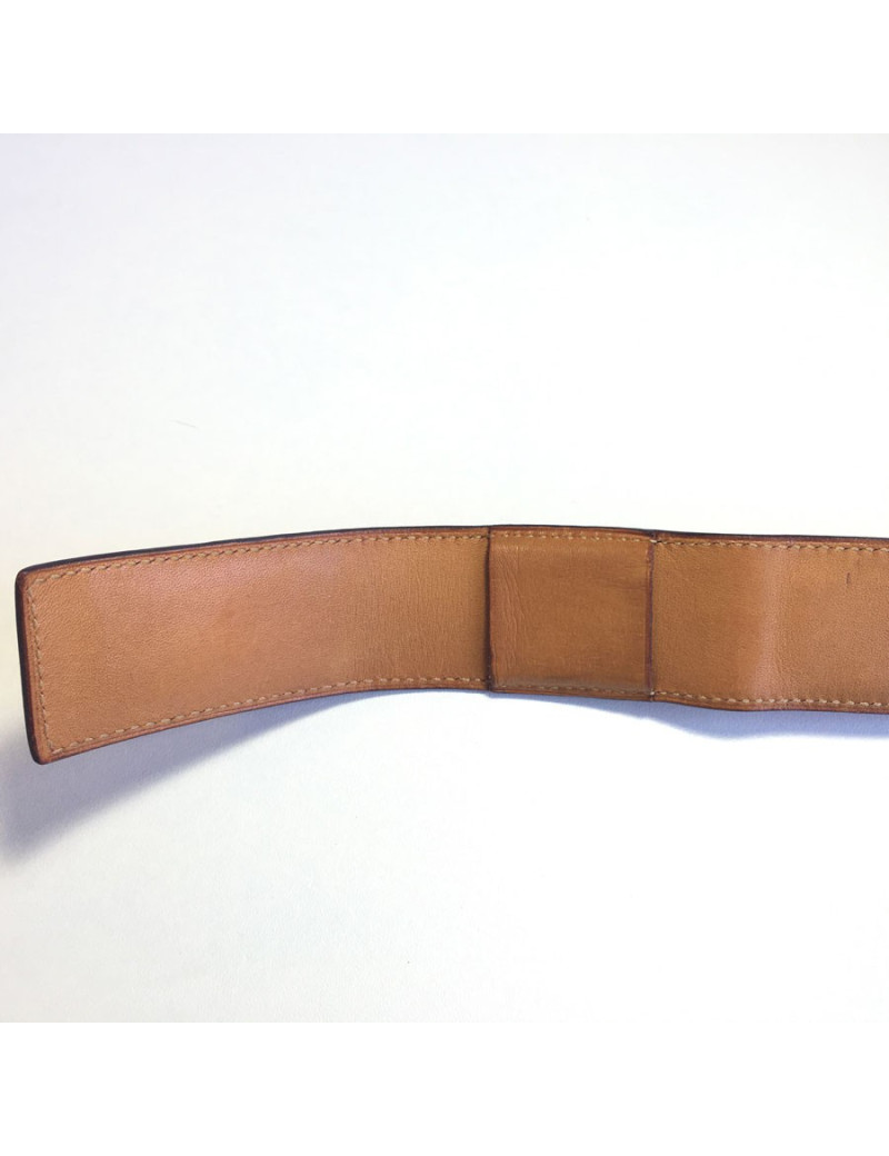 Belt HERMES kelly Courchevel raspberry leather