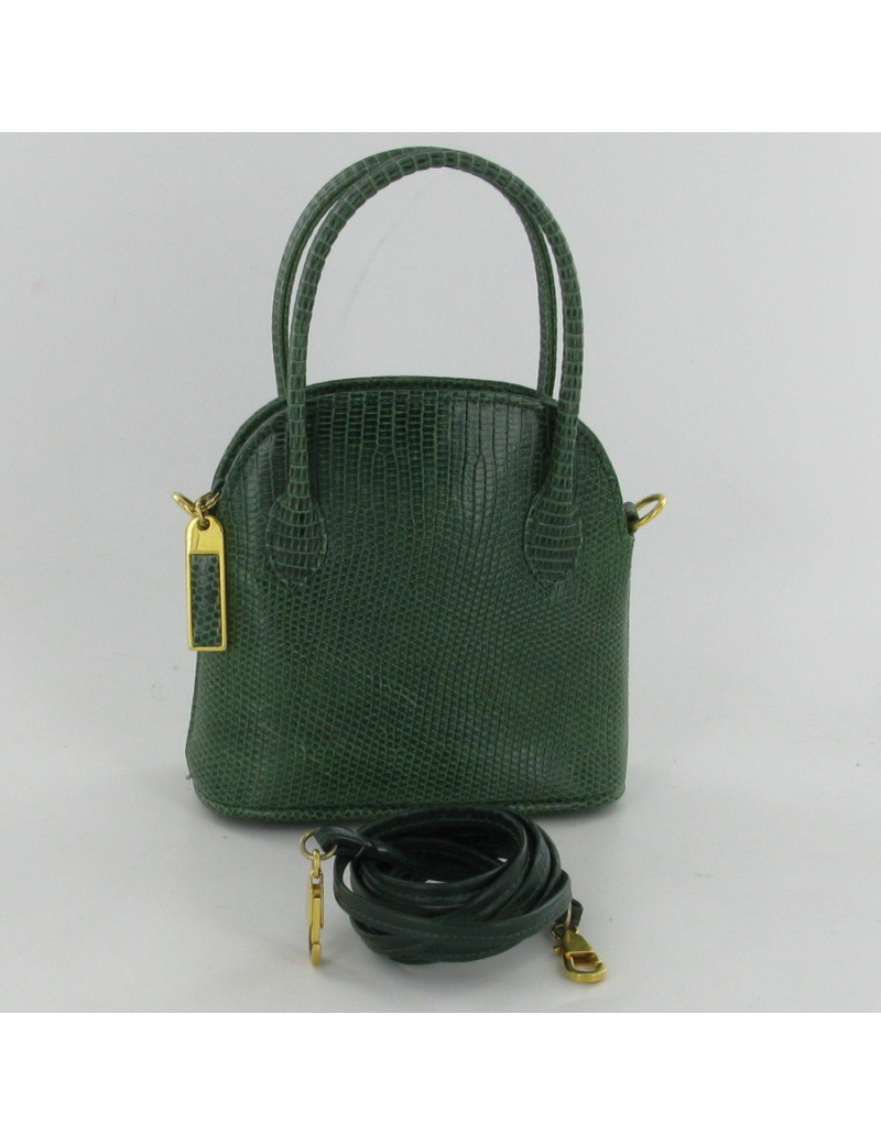 Mini sac en lézard vert