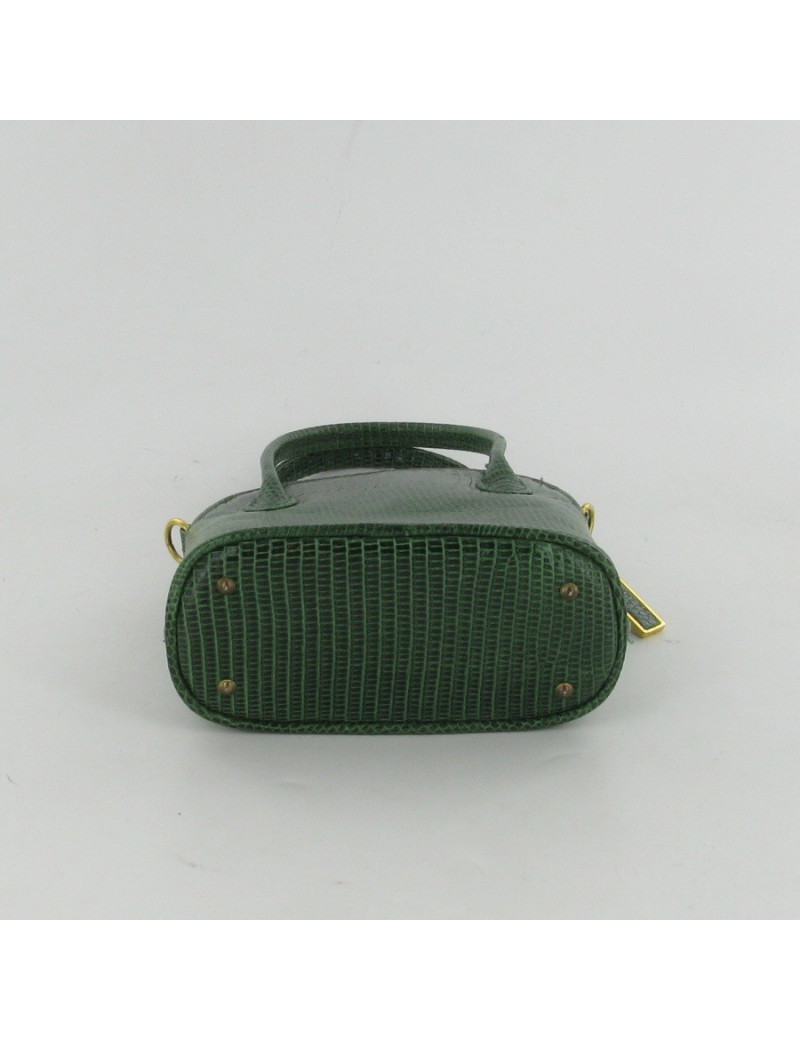Mini sac en lézard vert