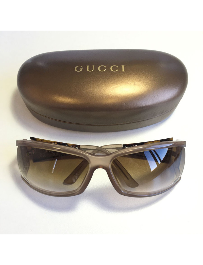 Lunettes de soleil GUCCI en plastique marron clair